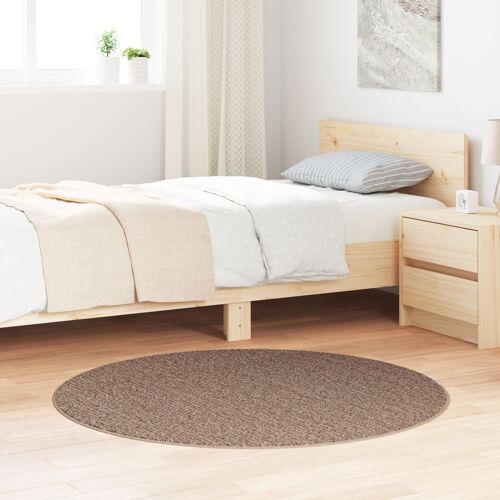 Tapis Shaggy Vidaxl Avec Dos En Latex Marron Ø120 Cm