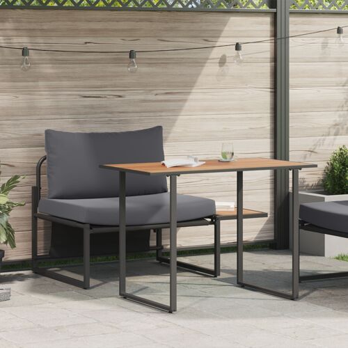 Set De Salle À Manger De Jardin 2 Pièces Avec Siège Simple Et Coussins Anthracite