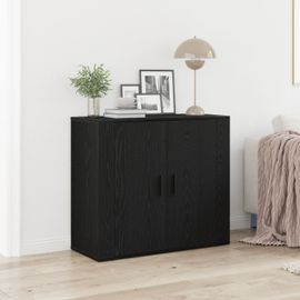 Buffet Vidaxl Chêne Noir 80x33x70 Cm Bois Manufacturé