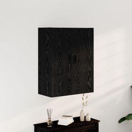 Étagère Murale Vidaxl Chêne Noir 69,5x34x90 Cm En Bois Composite