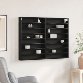Vitrine Vidaxl Cabinet Noir Chêne 100x8,5x75 Cm Bois D'ingénierie