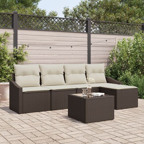 Ensemble De Canapés De Jardin Vidaxl 6 Pièces Beige Rattan