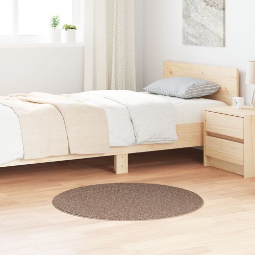 Tapis Shaggy Vidaxl Avec Dos En Latex Marron Ø90 Cm