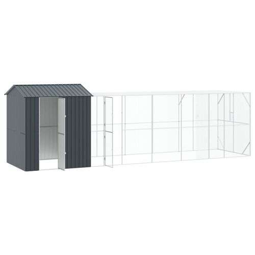 Aviary Pour Oiseaux Vidaxl Avec Extension Anthracite 210x817x247 Cm En Acier
