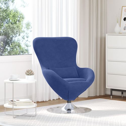 Fauteuil ?Uf Vidaxl Bleu Velours