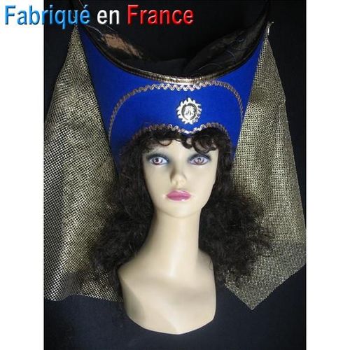 Coiffe Frénégonde De Pouille Bleue (Les Visiteurs), Pour Deguisement Médiévale, Moyen-Age -