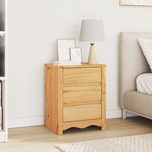 Table De Chevet """"Drammen"""" 45x35x56 Cm En Bois De Pin Massif