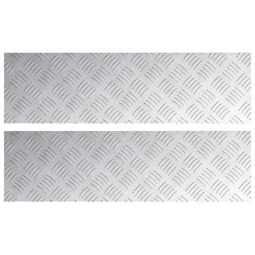 Vidaxl Plaques En Aluminium À Motifs En Damier 2 Pcs Antidérapant 70x20 Cm