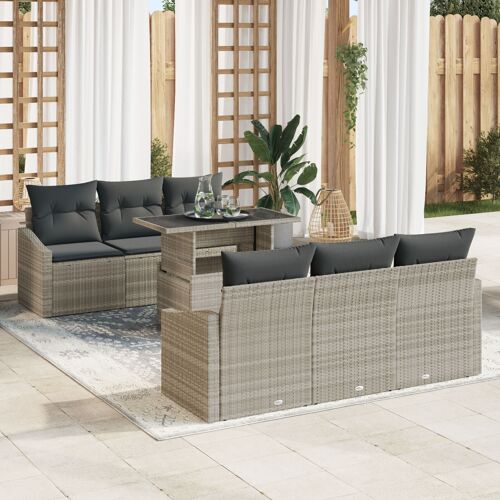 Ensemble De Canapé De Jardin Vidaxl 7 Pièces Beige Rotin