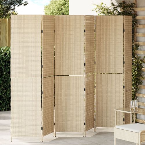 Paravents vidaXL Beige Bois Grand Pliable Paravent Rectangulaire
