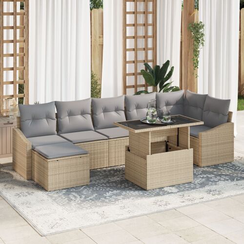 Ensemble De Canapés De Jardin Vidaxl 8 Pièces Beige Et Gris