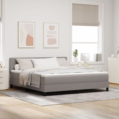Cadre de lit vidaXL avec matelas Gris Tissu 180 x 200 cm Moderne