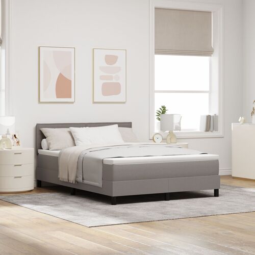 vidaXL Lit avec sommier et matelas taupe 140x200 cm tissu