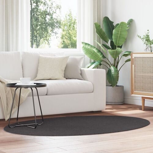 Tapis Vidaxl Anthracite Laine 120 X 170 Cm Tapis De Surface Rond