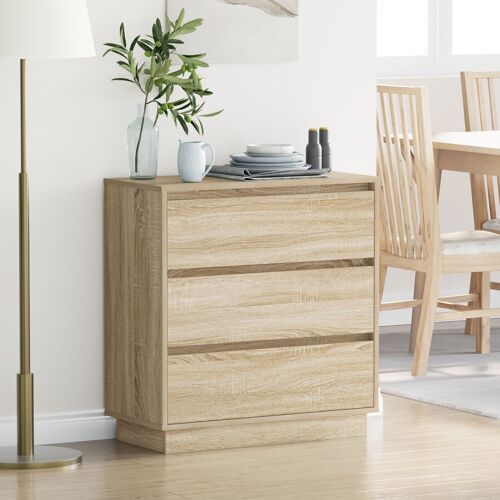 Table De Chevet Vidaxl Avec Led En Chêne Sonoma 71x34,5x75 Cm En Bois Aggloméré