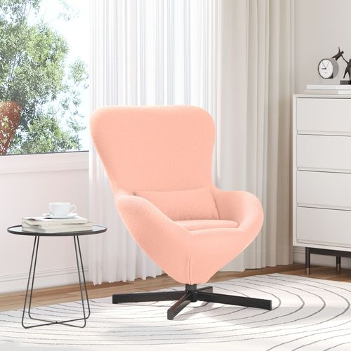 Chaise ?Uf Vidaxl En Tissu Bouclé Rose