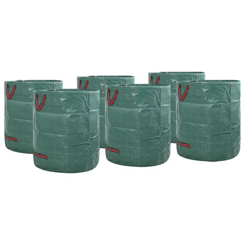 vidaXL Sacs à déchets de jardin avec poignées 12 pcs pliables ronds verts 272 L