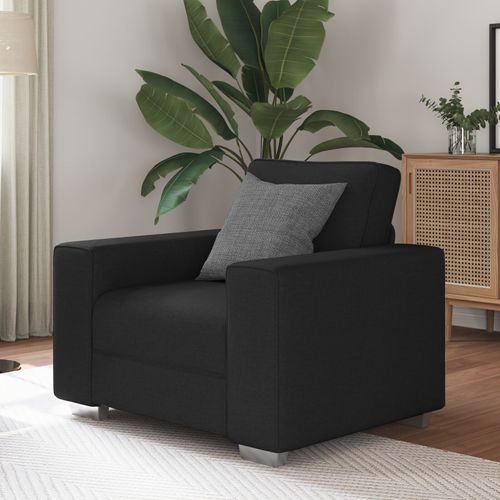 Fauteuil Vidaxl Noir En Tissu De 59 Cm