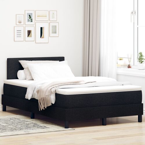 vidaXL Lit avec sommier à ressort avec Matelas Noir 120x200 cm Tissu