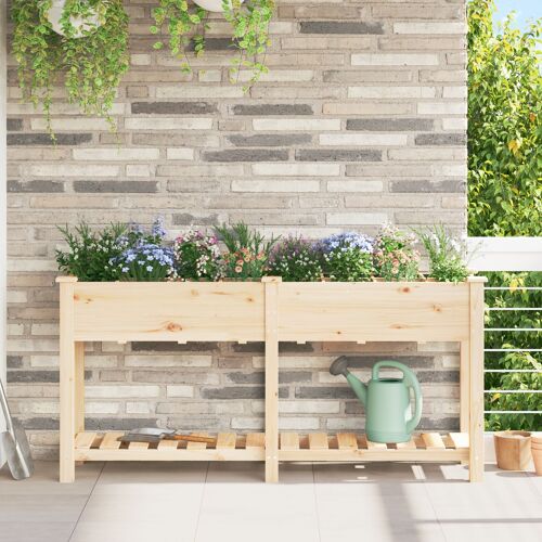 Vidaxl Jardinière Avec Grilles 161x43x76 Cm Bois Massif De Sapin
