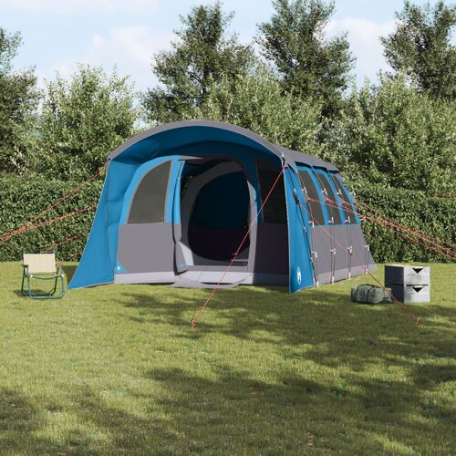 Tente Familiale Vidaxl Avec Fenêtres Tunnel Bleue Pour 8 Personnes Imperméable