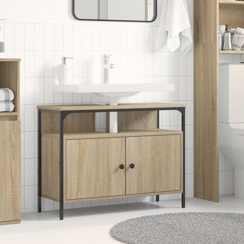 Meuble Lavabo Salle de Bain vidaXL Chêne Sonoma 80x30x60 cm Bois d'ingénierie