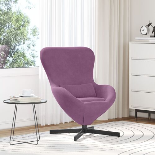 Fauteuil ?uf en velours pourpre