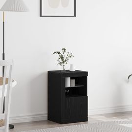 Buffet Vidaxl Avec Lumières Led Chêne Noir 41x37x67 Cm