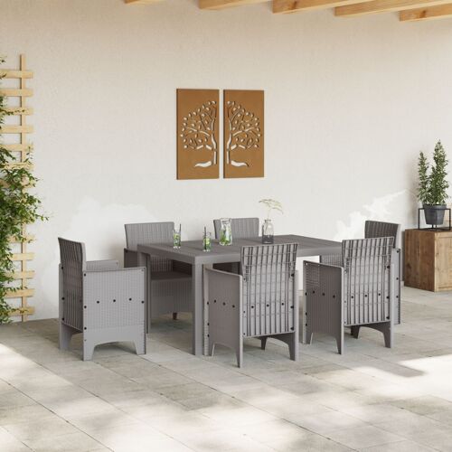 Table D'extérieur Vidaxl Gris Clair Plastique Moyenne Durable