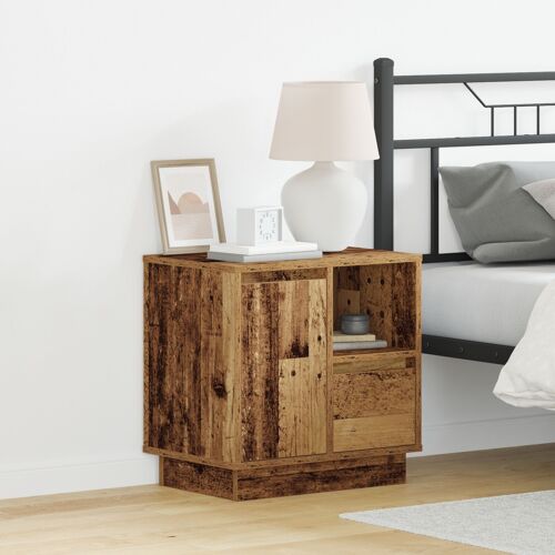 Vidaxl Bois Ancien Bois D'ingénierie Moyenne Table De Chevet