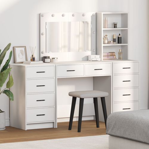 Buffet Vidaxl Ensemble De 3 Blanc Bois D'ingénierie Buffet