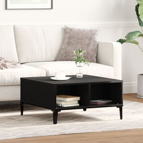 Table Basse vidaXL Chêne Noir 60x60x30 cm Bois D'ingénierie