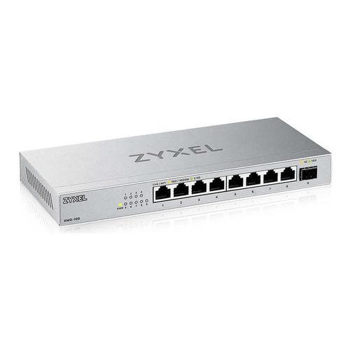 Zyxel XMG-100 Series XMG-108 - Commutateur - non géré - non géré - 8 x 100/1000/2.5G + 1 x Gigabit SFP / 10 Gigabit SFP+ - de bureau, fixation murale