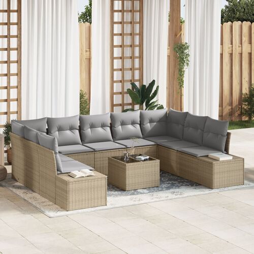 Vidaxl Ensemble De Canapé De Jardin 10 Pièces Beige Et Gris