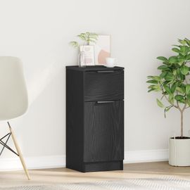 Buffet Vidaxl Chêne Noir 30x30x70 Cm Bois D'ingénierie