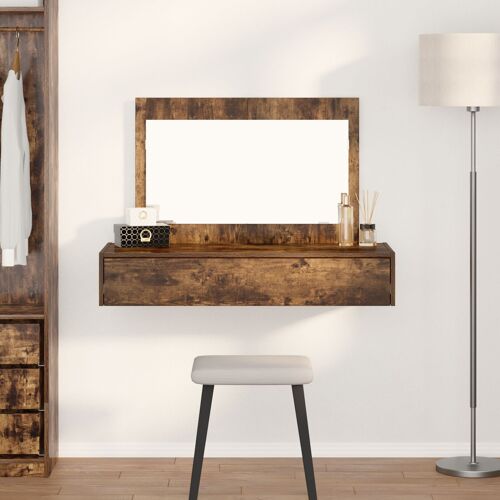 Meuble À Maquillage Suspendu Vidaxl En Chêne Fumé 100x40x70 Cm