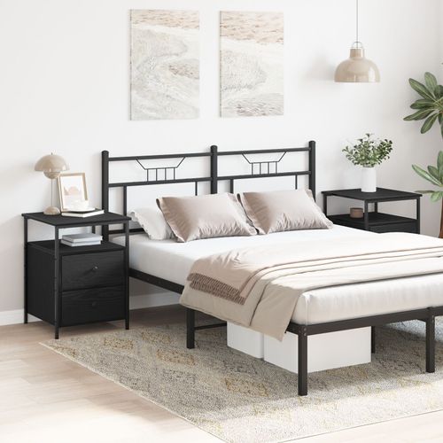 Tables De Chevet Vidaxl 2 Pcs Chêne Noir 44x45x60 Cm Bois D'ingénierie