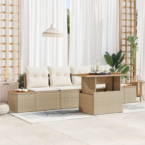 Ensemble De Canapé De Jardin Vidaxl 5 Pièces Beige