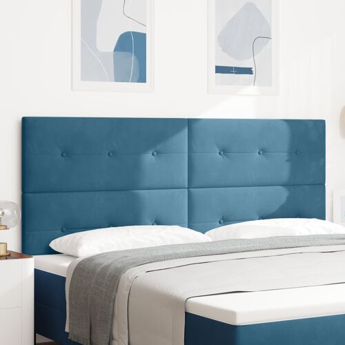 Tête de lit capitonnée bleu foncé 200 cm en velours