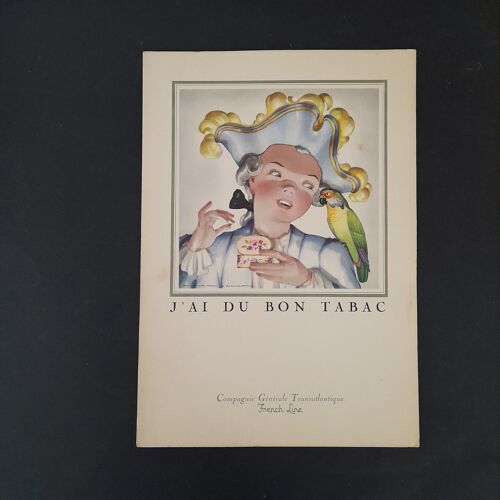 Menu Du Paquebot Ile-De-France. Dimanche 30 Janvier 1955. J'ai Du Bon Tabac. Illustré Par Mercier.