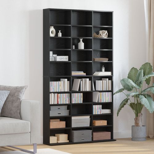 Armoire CD vidaXL en chêne noir 101x23x177,5 cm en bois d'ingénierie