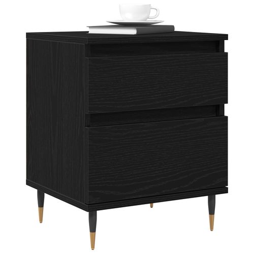 Vidaxl Tables De Chevet 2pcs Chêne Noir 40x35x50 Cm Bois D'ingénierie