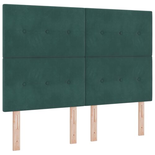 vidaXL Tête de Lit LED Vert Foncé 72 cm Velours