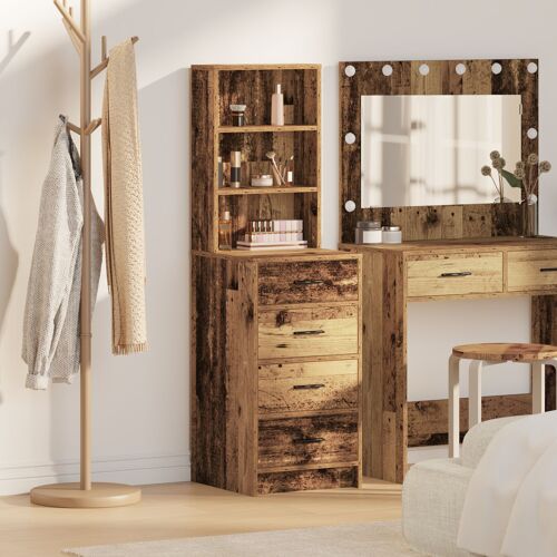 Vidaxl Buffet Bois Vieilli 40x41x135 Cm Panneau De Bois
