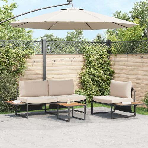 Table Basse De Jardin Vidaxl Marron 55x55x35 Cm Dpc Et Acier