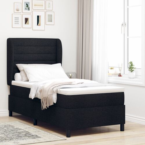 Lit Box Spring vidaXL avec Matelas - Noir, 90x190 cm, Tissu