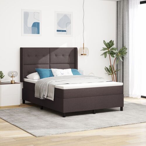 Box Spring VidaXL avec Matelas Marron Foncé 140x200 cm en Tissu