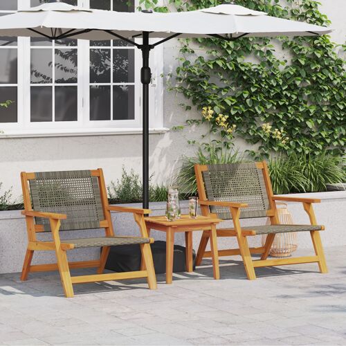 Vidaxl Chaises De Jardin 2 Pcs Grises 76x67x73.5 Cm Bois D'acacia Solide