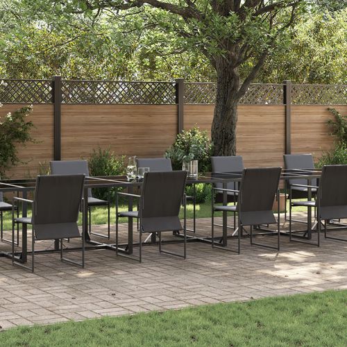 Ensemble De Jardin De 22 Pièces Vidaxl Avec Coussins En Acier Et Textilène