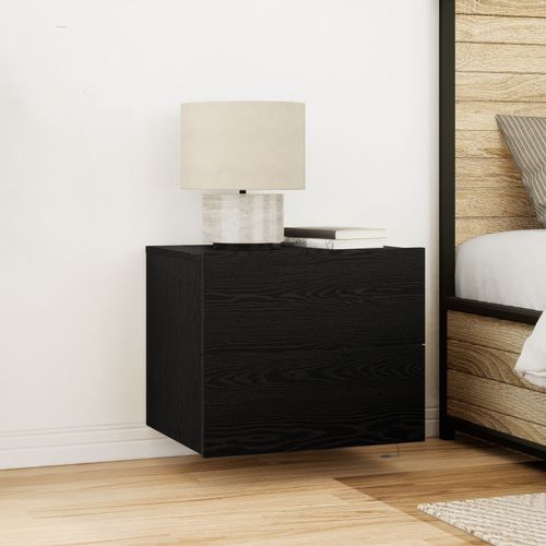 Table De Chevet Vidaxl Avec Éclairage Led En Chêne Noir 50x39x41 Cm
